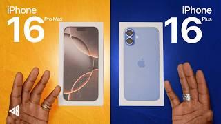 iPhone 16 Pro Max Desert Titanium vs iPhone 16 Plus Ultramarine (Blue) Unboxing and Comparison