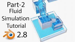 {Part-2} Blender 2.8 Fluid Simulation Tutorial Lighting Setup & Giving Material