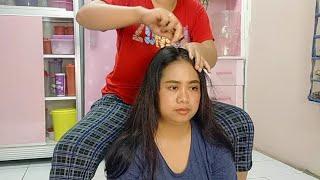 Relaksasi Hair Cracking & Head Massage || Cetut Rambut Bunyi & Pijat Kepala.