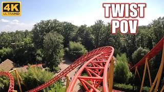 Twist POV (Front Car, 4K 60FPS), Le Pal Mack Spinning Coaster | Non-Copyright