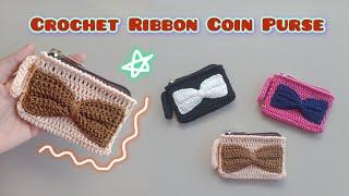 EASY DIY CROCHET RIBBON COIN PURSE TUTORIAL