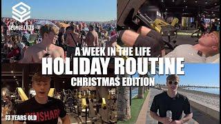 Holiday routine of 13 year old Bodybuilder