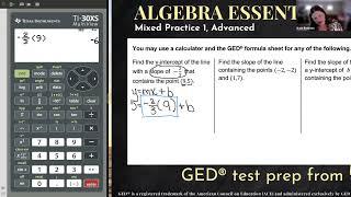 GED® Math: Solving Slope & Line Formulas (1.MP1, Adv, #3,5,7)