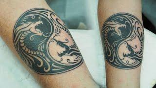 Traditional Thai Bamboo Tattoo Yin Yang Dragon