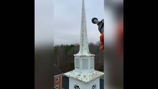 Steeple cleaning in Spartanburg SC with the X-6 from Freedom Wash Systems!