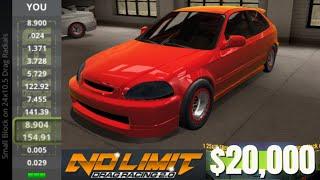 No Limit 2 - 1000hp All Motor Civic 8.9xx sec. Bracket Weapon $20,000 Drag Racing