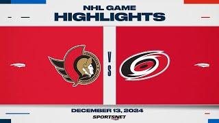 NHL Highlights | Senators vs. Hurricanes - December 13, 2024