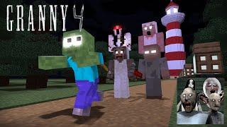 MONSTER MOBS GRANNY 4 ESCAPE CHALLENGE MINECRAFT ANIMATION