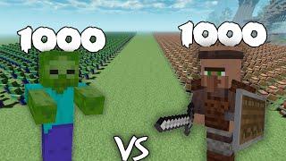 1000 Zombies Vs 1000 Guard Villagers | Minecraft |