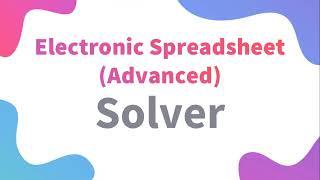 Class 10 IT | How to make Solver Working in 9 Minutes | ELECTRONIC SPREADSHEET | Code 402 | Unit 2