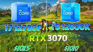 i7 12700F + RTX 3070 vs i5 12600K + RTX 3070 | Gaming Benchmark | Test in 9 Games |