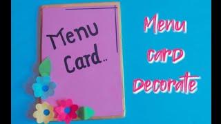 How to decorate menu card ll#decoration ideas ll# Rani art and craft#easycraft #easydecorationideas