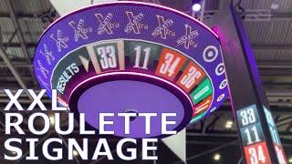 Roulette XXL display signage for casino tables, huge electronic winning number pole