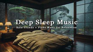 3 Hours Relaxing Sleep Music with Rain Falling Outside the Warm Bedroom - Healing Music with Rain