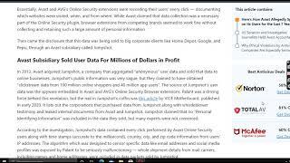 Avast and avg are selling users data      Switch to avira free
