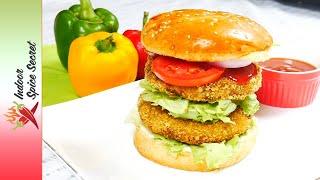 Chicken Double Patty Burger |Chicken Patty Burger by indoor spice secret