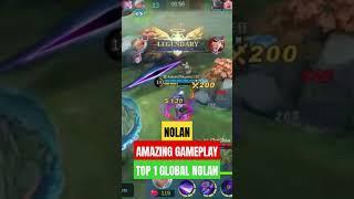 NEW HERO !! NOLAN AMAZING GAMEPLAY | TOP 1 GLOBAL NOLAN #gameplay #topglobal #mobilelegends #emblem