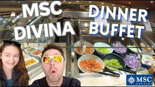 MSC Divina Dinner Buffet Full Tour Trial & Review Buffet All You Can Eat All Inclusive MSC Cruises