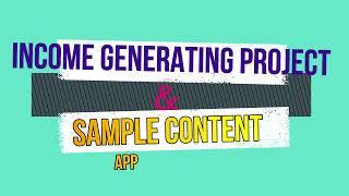 Income Generating Project Sample with content approved