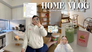 HOME VLOG  organising + decluttering, groceries, cooking + making matcha from home 