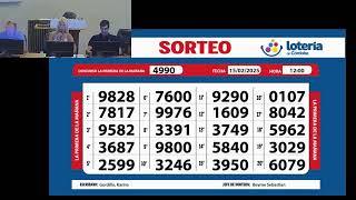 Sorteo de Quiniela PRIMERA DE LA MAÑANA N.º 4990 - 15/02/2025– 12:00 hs