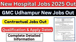 GMC Udhampur New Contractual Jobs Out No Experience Required Health Department Jobs Out  Watch