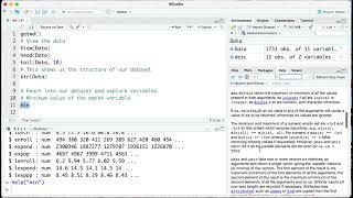 Loading, Viewing, working with an R dataset (basics)