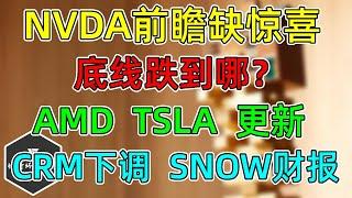 美股 NVDA没惊喜，底线跌到哪？AMD、TSLA跟踪！CRM、SNOW财报！