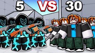 5 PROS VS 30 NOOBS IN ROBLOX RIVALS!!