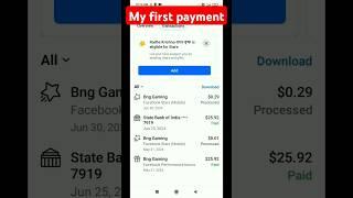 my first payment on Facebook  only Bonus earning #shorts #viral #fb #firstpayment #fbBonus #earning