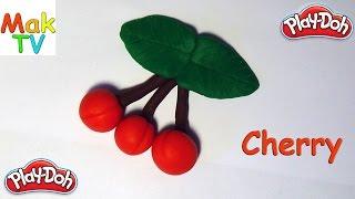 How to make a charry of Play Doh clay  Modeling clay  Как слепить из пластилина Плей До ягоды вишни