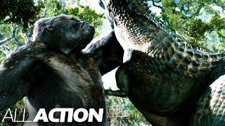 King Kong Fights a Pack of Vastatosaurus Rex | King Kong | All Action