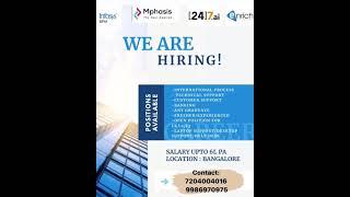 Job opportunity in Bangalore