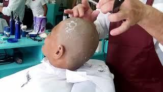Lady's punishment headshave at the Barber ️
