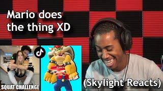 Mario Does The Thing XD | Mario Attempts Tik Tok Challenges | (Skylight Reacts)