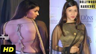 Mannara Chopra Flaunts Her BARE BACK in Back Less Choli at Lions Gold Awards Red Carpet