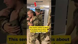 This senior soldier is about to show how to do a firefighter-style carry. #army #usarmy #firefighter