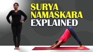 Surya Namaskara | Yoga Warm-up Routine | Sun Salutation | Step by step Explained