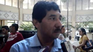 Roman Zuñiga Garcia Srio  Gral  del Sindicato Unico de Trabajadores del COBACH anuncia marcha