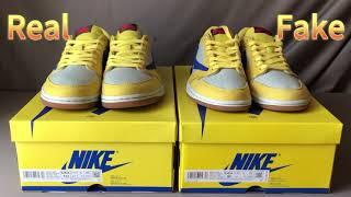 REAL VS FAKE Jordan 1 Retro Low OG SP Travis Scott Canary  DZ4137-700