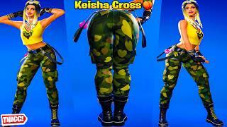 Fortnite Keisha Cross Skin Showcase Thicc  Top Tiktok Dances & Emotes  Hot Girl Slap Juice Style