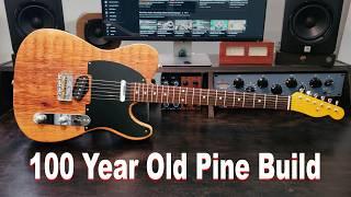 OLD pine Telecaster Build 100 Year DIY #guitar #guitarist #woodworking