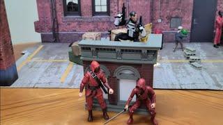 Mojing Toys 1/12th Scale Double Window Red Brick Rooftop Diorama