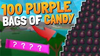 I OPENED 100 PURPLE BAGS OF CANDY AND GOT THIS!?!? | Lumber Tycoon 2