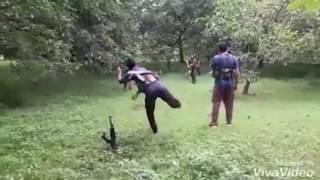 Kashmiri militants play cricket with AK47 as wicket