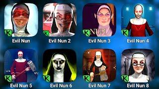 Evil Nun 1, 2, 3, 4, 5, 6, 7 & 8 Full Gameplay || Evil Nun 3 | Granny Gameplay || Granny Horror