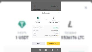 HOW TO CONVERT USDT TO LTC (LITECOIN) IN BINANCE