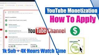 YouTube Monetization Enabled After Reaching 1000 Subscribers and 4000 Watch Hours