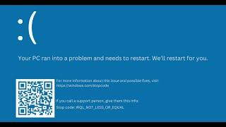 Fix ntoskrnl.exe IRQL_NOT_LESS_OR_EQUAL Blue Screen Crash/BSOD Error On Windows PC