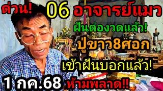 ด่วน!#อาจารย์แมว!ฝันต่องวดแล้ว(1กค.68)ห้ามพลาด!#ปู่ขาว8ศอกเข้ามาบอกแล้ว!#เลขเด็ดงวดนี้